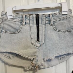 Kendall & Kylie High Rise Acid Wash Zipper Front Shorts Cut-Off size 5